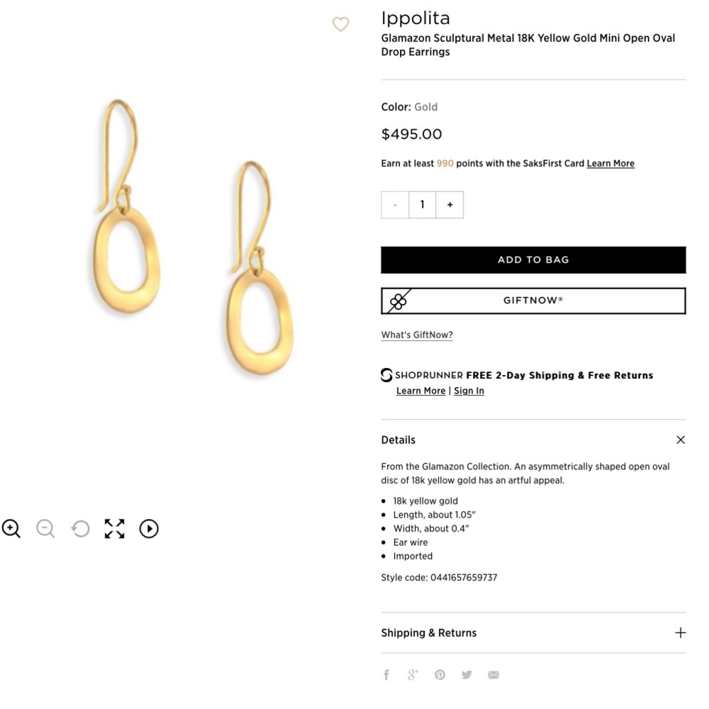 18k yellow gold ippolita earrings